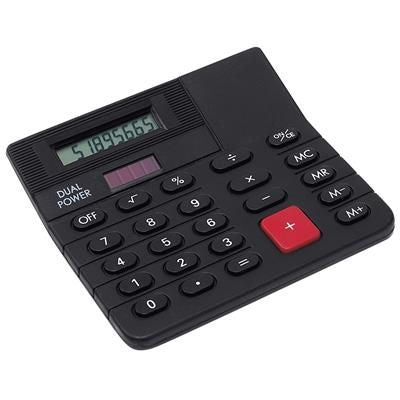 Branded Promotional DESK DUAL POWER CALCULATOR in Black Calculator From Concept Incentives.