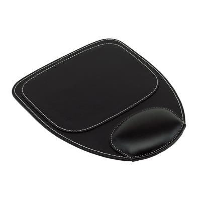 Branded Promotional MOUSEMAT & WRIST REST in Black Mousemat From Concept Incentives.