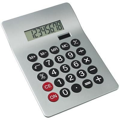 Branded Promotional DUAL POWER DESK CALCULATOR in Silver Calculator From Concept Incentives.