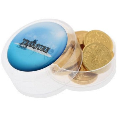 Branded Promotional MAXI ROUND CHOCOLATE COIN POT Chocolate From Concept Incentives.