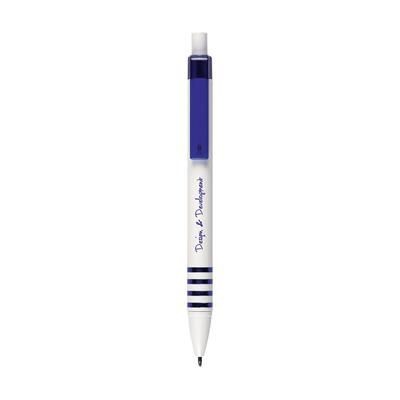 Branded Promotional STRIPER BALL PEN in Blue Pen From Concept Incentives.