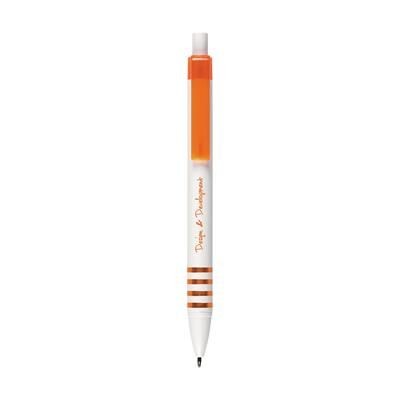 Branded Promotional STRIPER BALL PEN in Orange Pen From Concept Incentives.