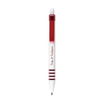 Branded Promotional STRIPER BALL PEN in Red Pen From Concept Incentives.