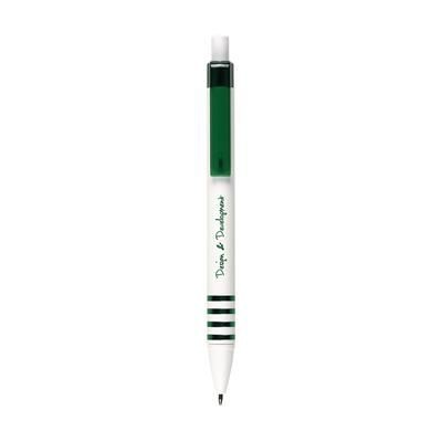 Branded Promotional STRIPER BALL PEN in Green Pen From Concept Incentives.