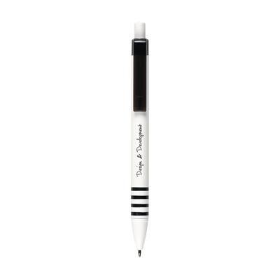 Branded Promotional STRIPER BALL PEN in Black Pen From Concept Incentives.