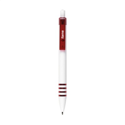 Branded Promotional STRIPER PEN in Red Pen From Concept Incentives.