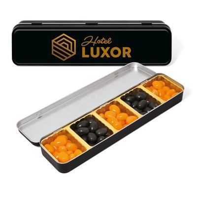 Branded Promotional SLIM TIN OF GOURMET JELLY BEAN FACTORY JELLY BEANS Sweets From Concept Incentives.