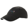 Branded Promotional ALLEY 6 PANEL COOL FIT SANDWICH CAP in Black Solid Baseball Cap From Concept Incentives.