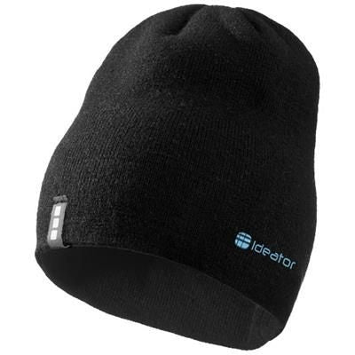 Branded Promotional LEVEL BEANIE in Black Solid Hat From Concept Incentives.