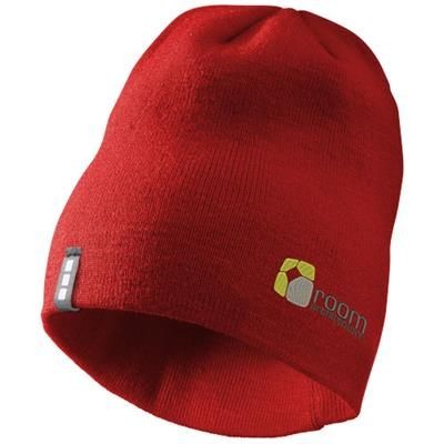 Branded Promotional LEVEL BEANIE in Red Hat From Concept Incentives.