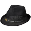 Branded Promotional TRILBY SET BK HAT BK RIBBON in Black Shiny-black Solid Hat From Concept Incentives.