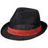 Branded Promotional TRILBY SET BK HAT RD RIBBON in Black Solid-red Hat From Concept Incentives.