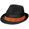 Branded Promotional TRILBY SET BK HAT OR RIBBON in Black Solid-orange Hat From Concept Incentives.