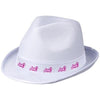 Branded Promotional TRILBY SET WH HAT WH RIBBON in White Solid Hat From Concept Incentives.