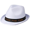 Branded Promotional TRILBY SET WH HAT BK RIBBON in White Solid-black Solid Hat From Concept Incentives.