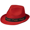 Branded Promotional TRILBY SET RD HAT BK RIBBON in Red-black Solid Hat From Concept Incentives.