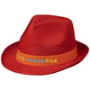 Branded Promotional TRILBY SET RD HAT OR RIBBON in Red-orange Hat From Concept Incentives.