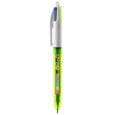 Branded Promotional BIC¬¨√Ü 4 COLOURS FLUO BRITEPIX‚Äö√ë¬¢ BALL PEN Pen From Concept Incentives.