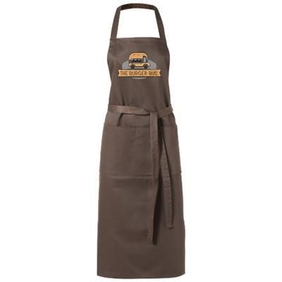 Branded Promotional VIERA APRON with 2 Pockets in Brown Apron From Concept Incentives.