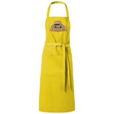 Branded Promotional VIERA APRON with 2 Pockets in Yellow Apron From Concept Incentives.