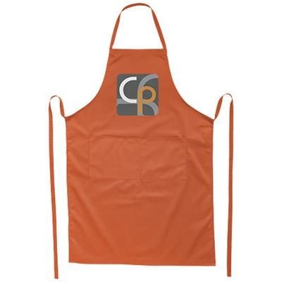 Branded Promotional VIERA APRON with 2 Pockets in Orange Apron From Concept Incentives.