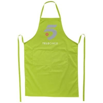 Branded Promotional VIERA APRON with 2 Pockets in Lime Apron From Concept Incentives.