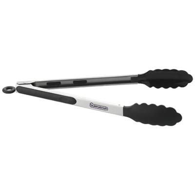 Branded Promotional TRUDEAU KITCHEN TONGS in Silver-black Solid BBQ From Concept Incentives.