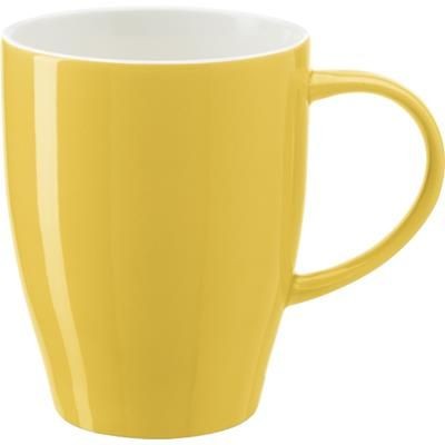 Branded Promotional BONE CHINA MUG in Yellow Mug From Concept Incentives.