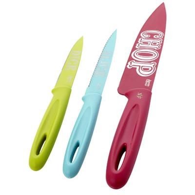 Branded Promotional FUNKY 3-PIECE KNIFE SET in Multi-colour Knife From Concept Incentives.