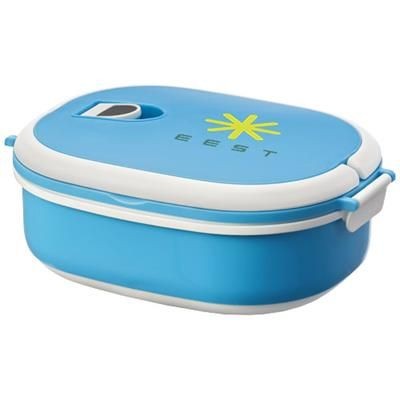 Branded Promotional SPIGA 750 ML MICROWAVE SAFE LUNCH BOX in Blue-white Solid Lunch Box From Concept Incentives.