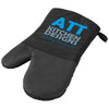 Branded Promotional MAYA COTTON with Rubber Oven Mitt in Black Shiny-black Solid Oven Glove From Concept Incentives.