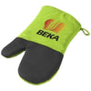 Branded Promotional MAYA COTTON with Rubber Oven Mitt in Lime-black Solid Oven Glove From Concept Incentives.