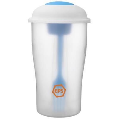 Branded Promotional SHAKEY SALAD CONTAINER SET in Blue-transparent Salad Set From Concept Incentives.