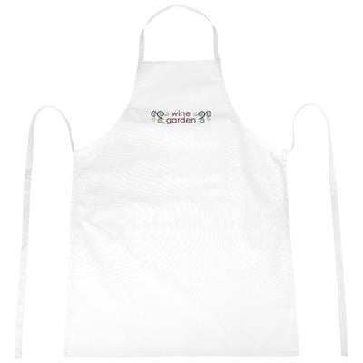 Branded Promotional REEVA 100% COTTON APRON with Tie-back Closure in White Solid Apron From Concept Incentives.