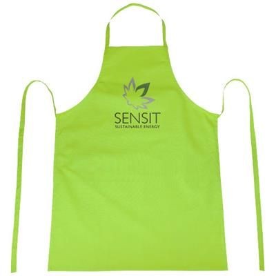Branded Promotional REEVA 100% COTTON APRON with Tie-back Closure in Lime Apron From Concept Incentives.