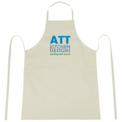 Branded Promotional REEVA 100% COTTON APRON with Tie-back Closure in Khaki Apron From Concept Incentives.