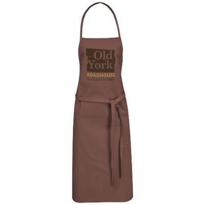 Branded Promotional REEVA 100% COTTON APRON with Tie-back Closure in Brown Apron From Concept Incentives.