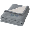 Branded Promotional SPRINGWOOD SOFT FLEECE AND SHERPA PLAID PICNIC BLANKET in Grey-white Solid Blanket From Concept Incentives.