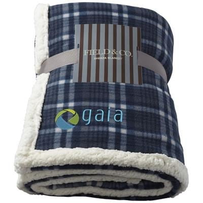 Branded Promotional JOAN SHERPA PLAID PICNIC BLANKET in Blue Blanket From Concept Incentives.
