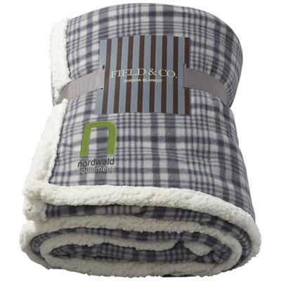 Branded Promotional JOAN SHERPA PLAID PICNIC BLANKET in Grey Blanket From Concept Incentives.
