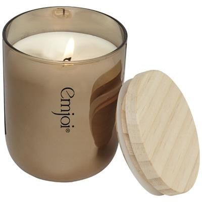 Branded Promotional LANI CANDLE with Wood Lid in Copper Candle From Concept Incentives.