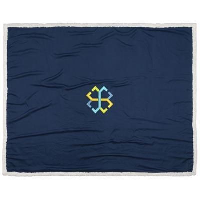 Branded Promotional FAR SHERPA PLAID PICNIC BLANKET in Navy Blanket From Concept Incentives.