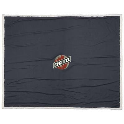 Branded Promotional FAR SHERPA PLAID PICNIC BLANKET in Grey Blanket From Concept Incentives.