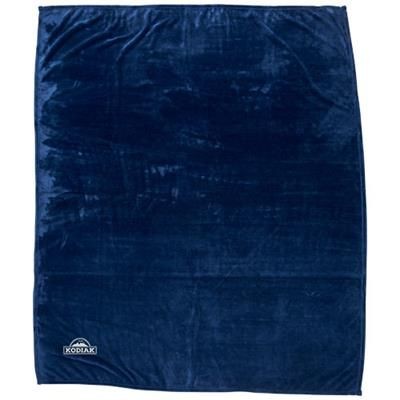 Branded Promotional MOLLIS OVERSIZED ULTRA PLUSH PLAID PICNIC BLANKET in Navy Blanket From Concept Incentives.
