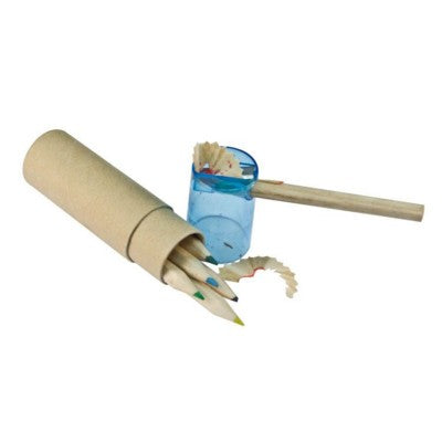 Branded Promotional BECKY WOOD COLOURING PENCIL SET in Blue Colouring Set From Concept Incentives.