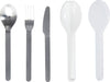 Branded Promotional ELLIPSE 3-PIECE CUTLERY SET in White from Concept Incentives