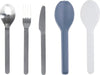 Branded Promotional ELLIPSE 3-PIECE CUTLERY SET in Navy Blue from Concept Incentives