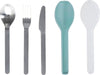 Branded Promotional ELLIPSE 3-PIECE CUTLERY SET in Blue from Concept Incentives