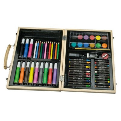 Branded Promotional MAXI BIG COLOURING SET in Wood Box Colouring Set From Concept Incentives.