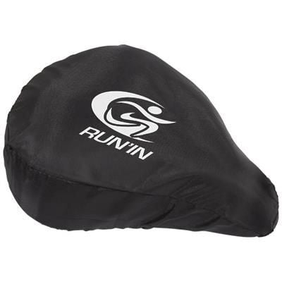 Branded Promotional MILLS BICYCLE SEAT COVER in Black Solid Bicycle Seat Cover From Concept Incentives.